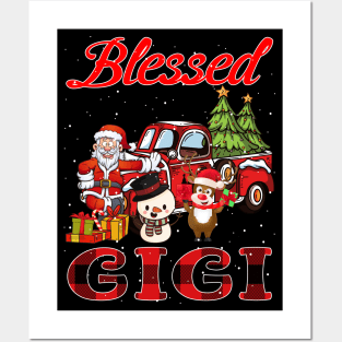 Blessed Gigi Red Plaid Christmas Posters and Art